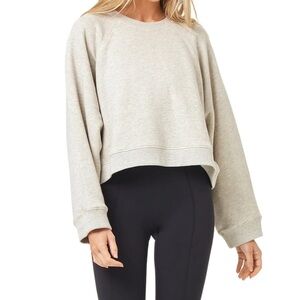 L*SPACE Active Women’s Gray Oatmeal Vincent Crew Pullover Sweatshirt- Medium